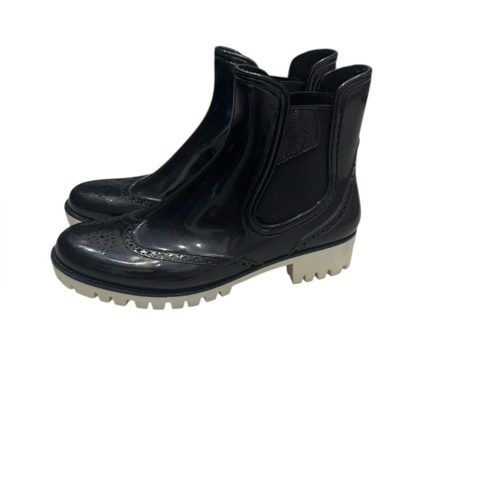 Men’s DAV Leeds Brogue Black & White Patent Leather Ankle Chunky Boots: 40/7-7.5 - Picture 9 of 12